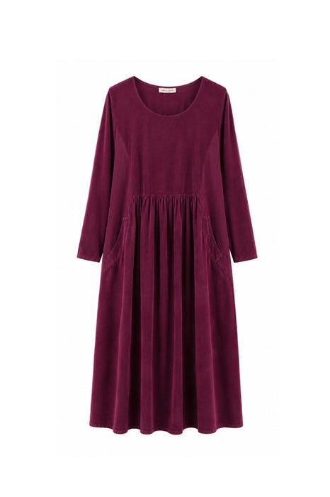Cordkleid lang bordeaux - One Size