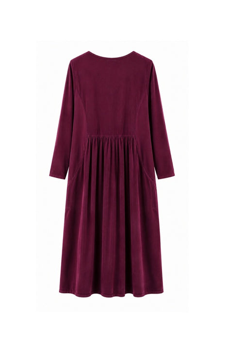 Cordkleid lang bordeaux - One Size