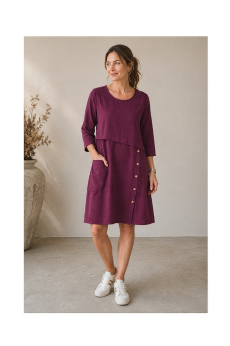 Cordkleid kurz bordeaux - One Size
