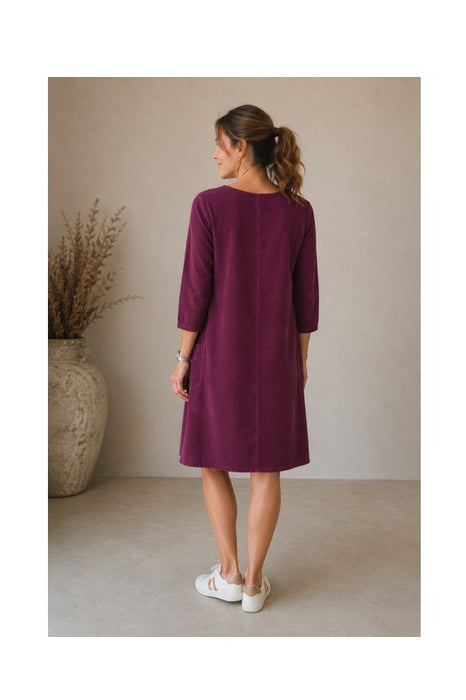 Cordkleid kurz bordeaux - One Size