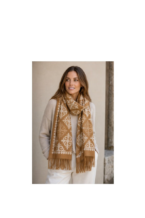 Schal Wolle/Viskose Royal camel/beige 60x180cm