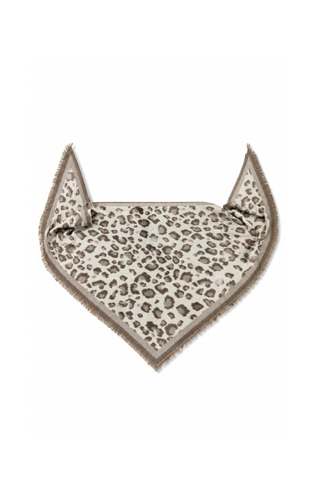 Schal Dreieck Wolle/Viskose Leopard beige/taupe 65x180cm