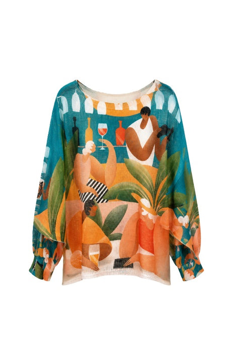 Pullover Polyester/Viskose Picasso Print multicolor - One Size