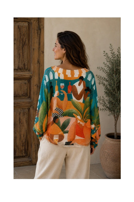 Pullover Polyester/Viskose Picasso Print multicolor - One Size