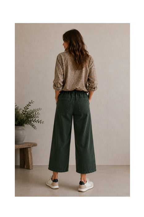 Dark green corduroy trousers - One Size