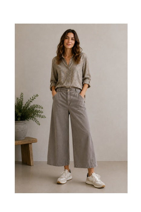 Corduroy trousers light grey - One Size