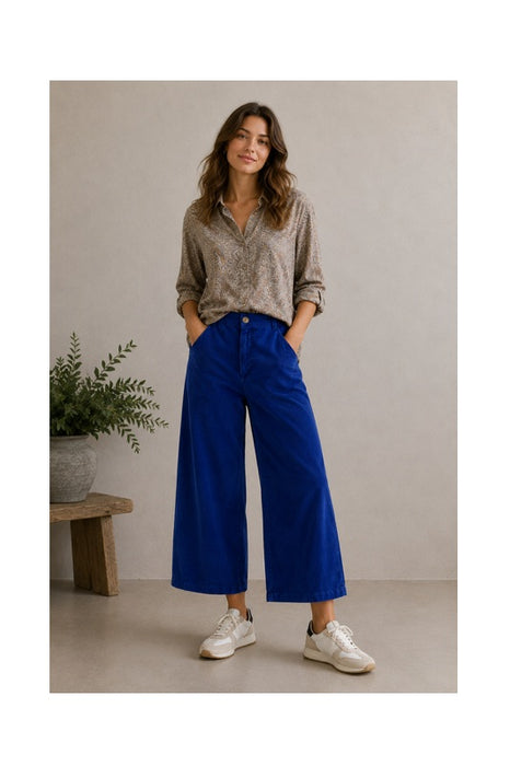Corduroy trousers royal blue - One Size