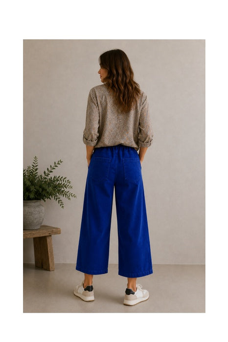 Corduroy trousers royal blue - One Size