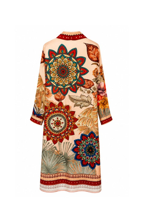 Hemdkleid Frida Kahlo mit Mandala und Blumenmuster multicolor - One Size
