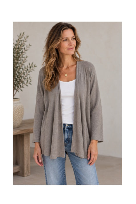 Strickjacke Viskose/Nylon/Polyester hellbraun - One Size