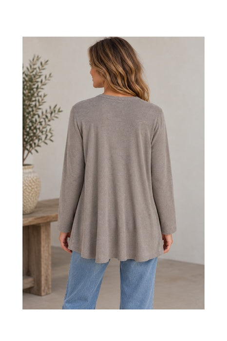 Strickjacke Viskose/Nylon/Polyester hellbraun - One Size