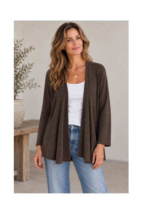 Strickjacke Viskose/Nylon/Polyester braun - One Size
