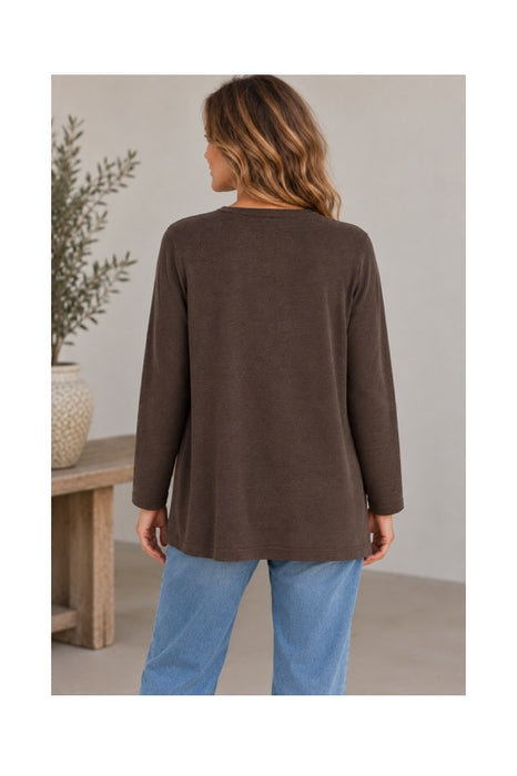Strickjacke Viskose/Nylon/Polyester braun - One Size