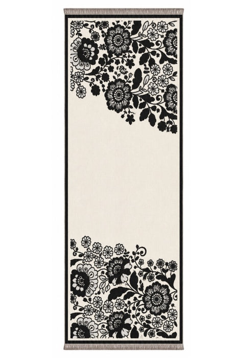 Schal Viskose braun/beige Blumenmuster 65x180cm