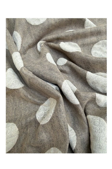 Schal Viskose mit Punkten taupe/offwhite 65x190cm