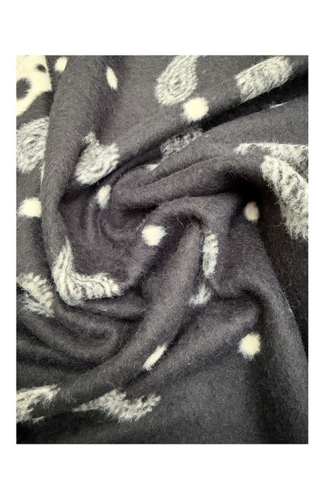Schal Viskose schwarz Paisleymuster weiss 65x180cm