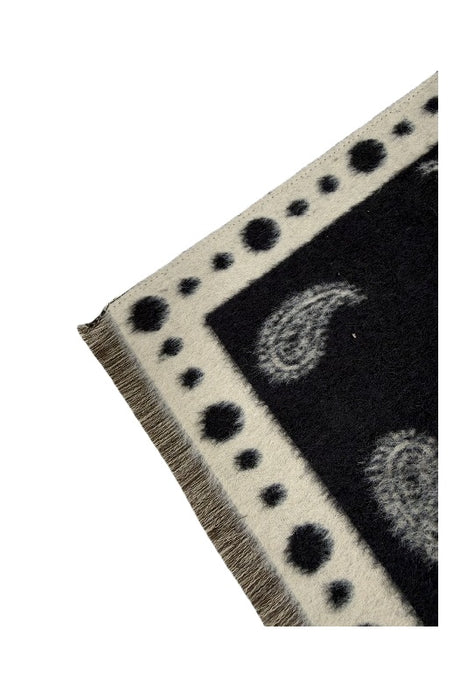 Schal Viskose schwarz Paisleymuster weiss 65x180cm