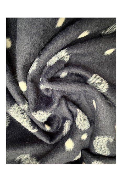 Schal Viskose navyblau Paisleymuster weiss 65x180cm