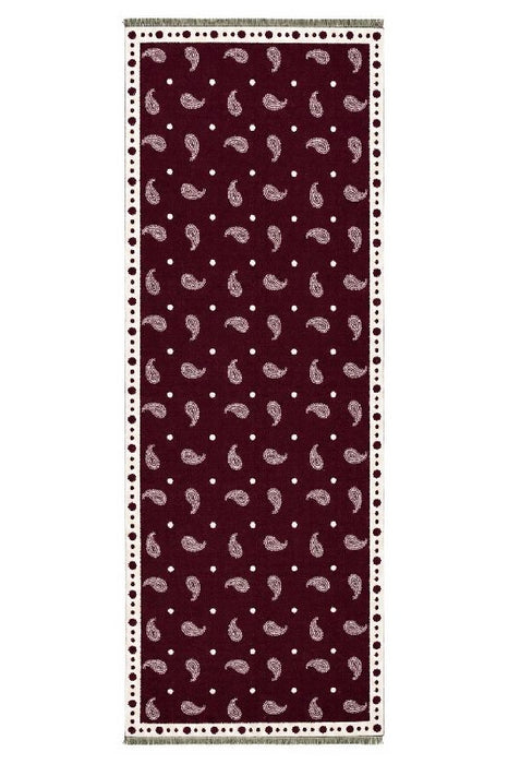 Schal Viskose bordeaux Paisleymuster weiss 65x180cm