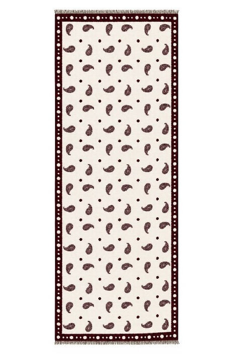 Schal Viskose bordeaux Paisleymuster weiss 65x180cm