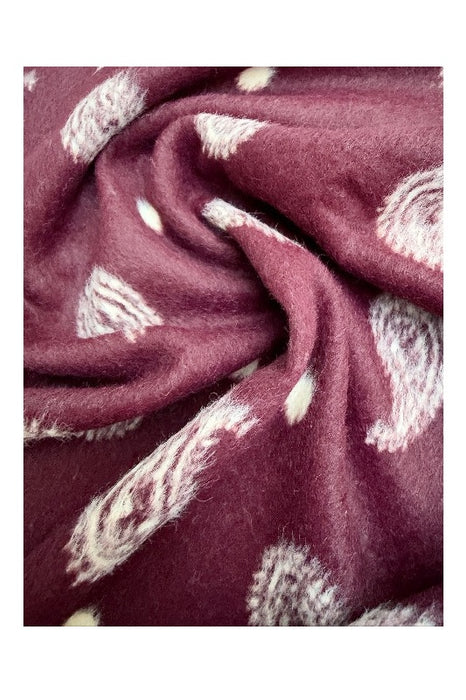 Schal Viskose bordeaux Paisleymuster weiss 65x180cm