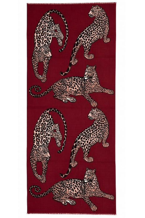 Schal Viskose Leopard bordeaux 90x180cm