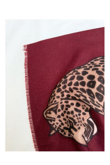 Schal Viskose Leopard bordeaux 90x180cm