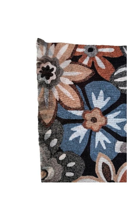 Schal Viskose schwarz mit Blumen rosa/blau/beige/multicolor 75x190cm