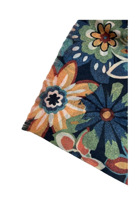Schal Viskose navyblau mit Blumen gelb/grün/hellblau/multicolor 75x190cm