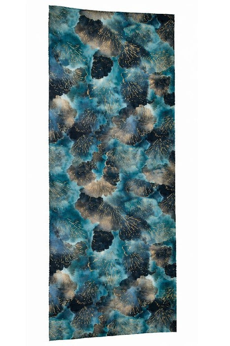 Schal Viskose Fächer blau/petrol 70x200cm