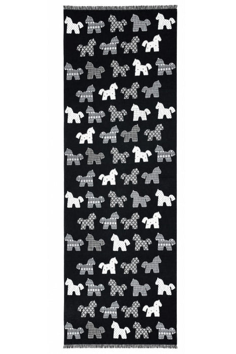 Schal Viskose Pony schwarz/grau/beige 70x190cm