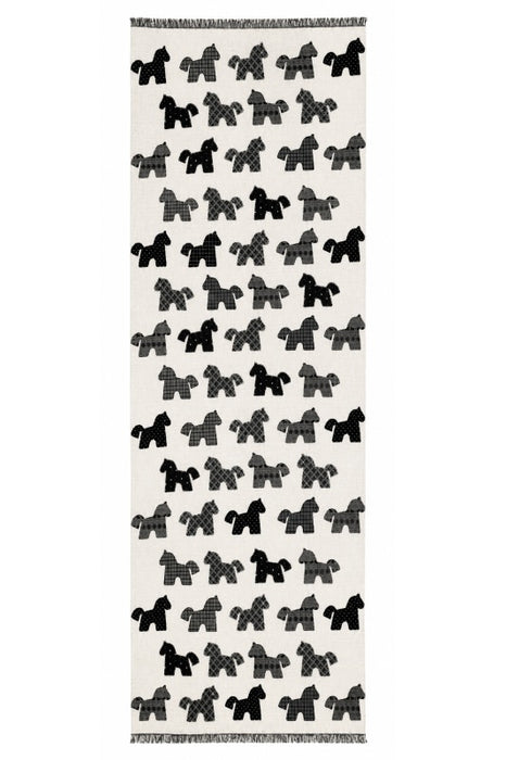 Schal Viskose Pony schwarz/grau/beige 70x190cm
