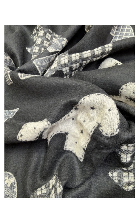 Schal Viskose Pony schwarz/grau/beige 70x190cm