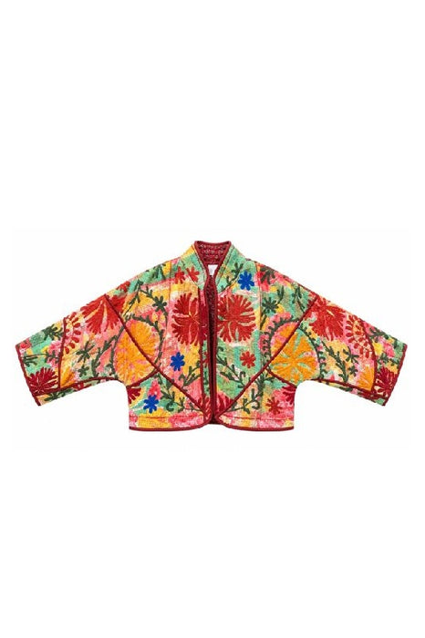 Veste/Boléro Kantha avec broderies Suzani - Taille unique