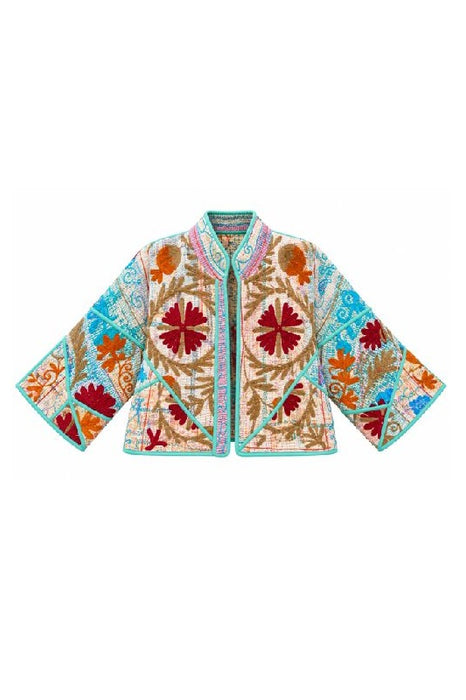Kantha Jacket/Bolero with Suzani Embroidery - One Size