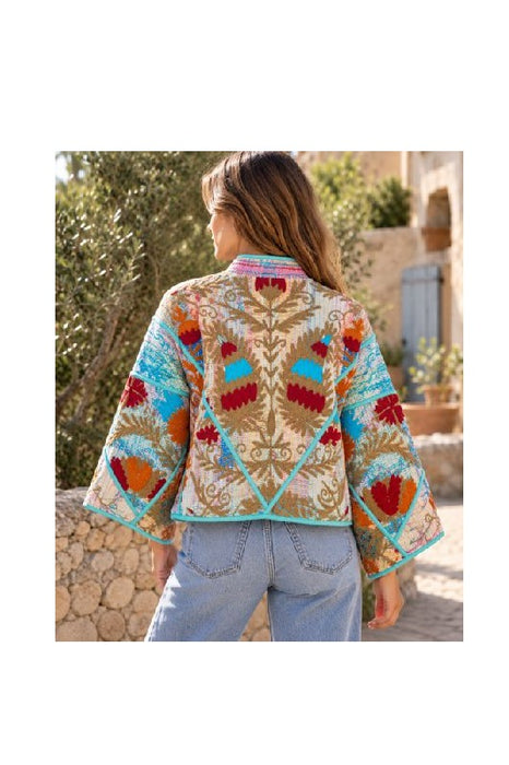 Kantha Jacket/Bolero with Suzani Embroidery - One Size