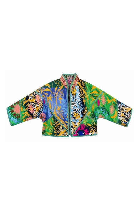 Jacke/Bolero Kantha mit Suzani Stickereien - One Size