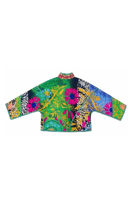 Jacke/Bolero Kantha mit Suzani Stickereien - One Size