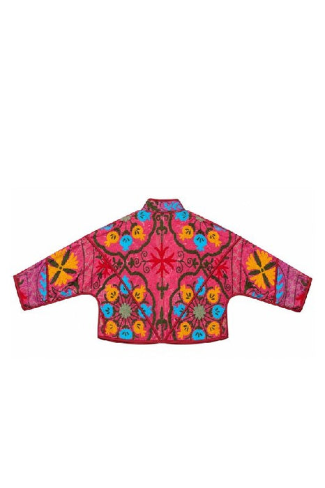 Jacke/Bolero Kantha mit Suzani Stickereien - One Size