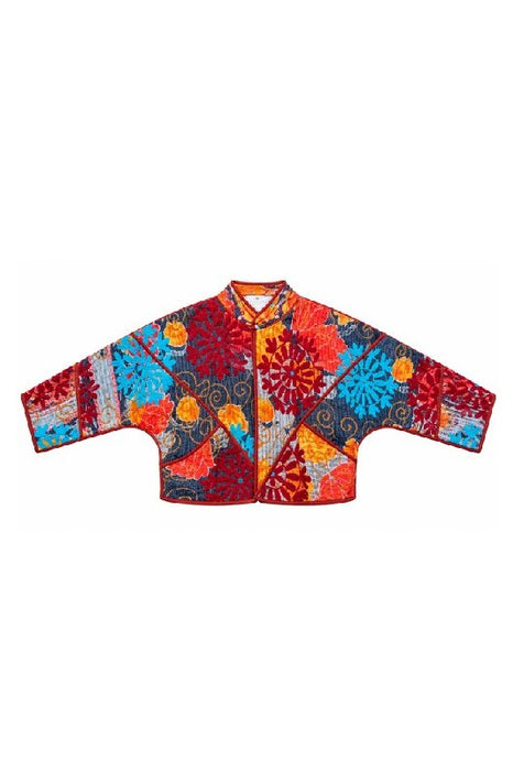 Jacke/Bolero Kantha mit Suzani Stickereien - One Size