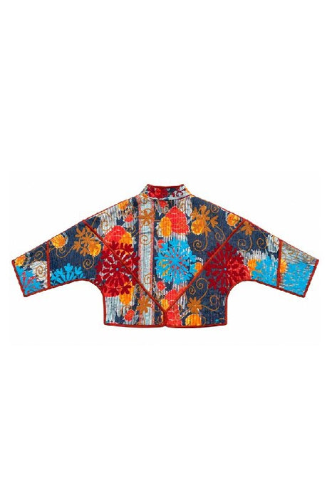 Jacke/Bolero Kantha mit Suzani Stickereien - One Size