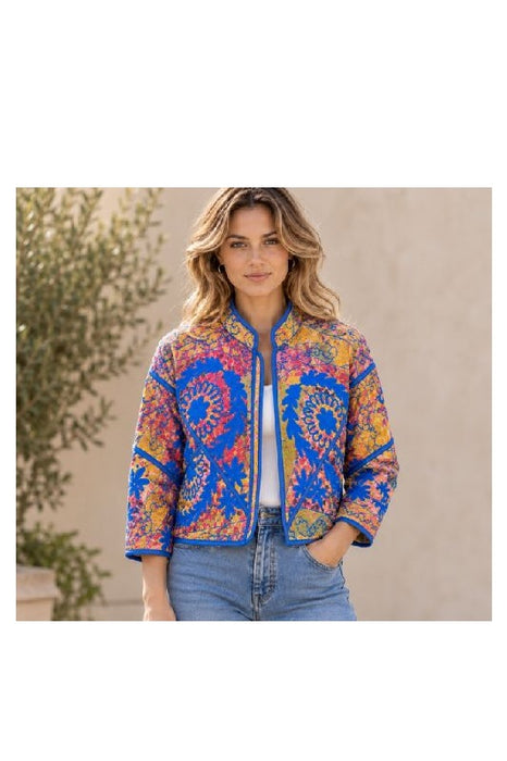Jacke/Bolero Kantha mit Suzani Stickereien - One Size