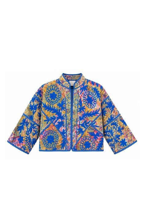 Jacke/Bolero Kantha mit Suzani Stickereien - One Size