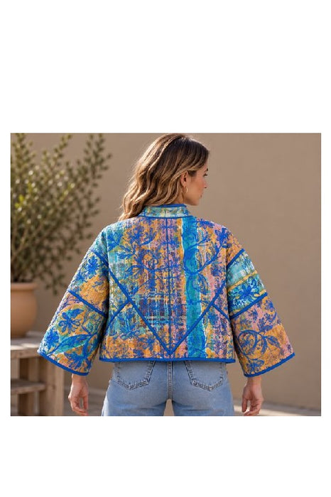 Jacke/Bolero Kantha mit Suzani Stickereien - One Size