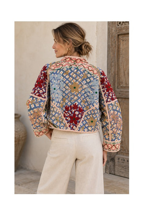 Veste/Boléro Kantha avec broderies Suzani - Taille unique