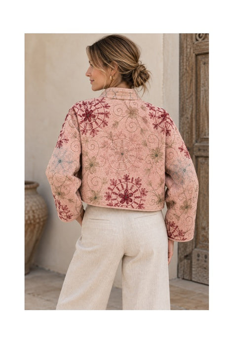 Veste/Boléro Kantha avec broderies Suzani - Taille unique