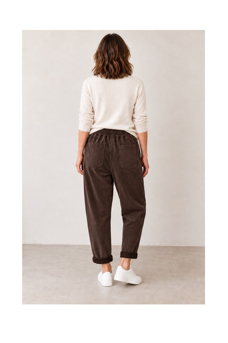 Pantalon aspect daim polyester marron - Taille unique