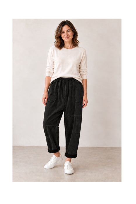 Pantalon aspect daim polyester noir - Taille unique