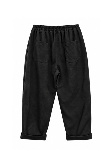 Pantalon aspect daim polyester noir - Taille unique