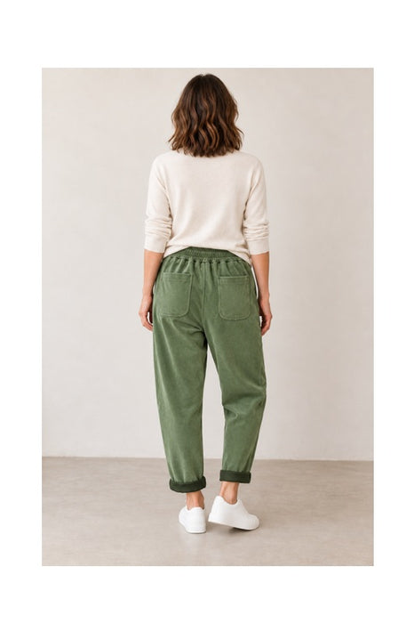 Pantalon aspect daim polyester kaki - Taille unique